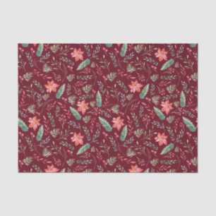Papel De Seda Navidades de acuarela Marrón verde rojo