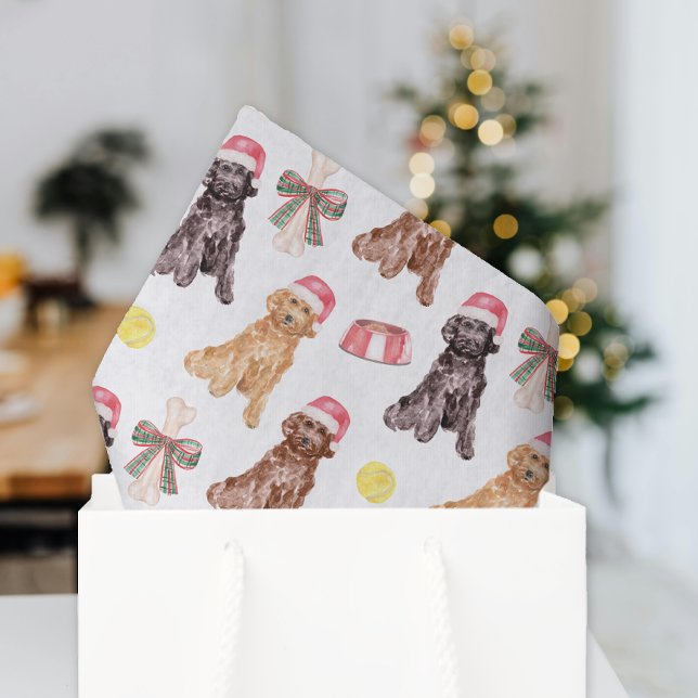 Papel De Seda Navidades de acuarela Santa Dogs (Subido por el creador)