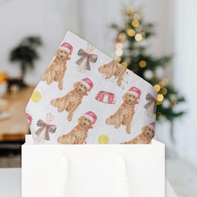 Papel De Seda Navidades de acuarela Santa Dogs (Subido por el creador)