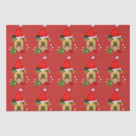 Papel De Seda Navidades de Airedale Terrier Santa Hat