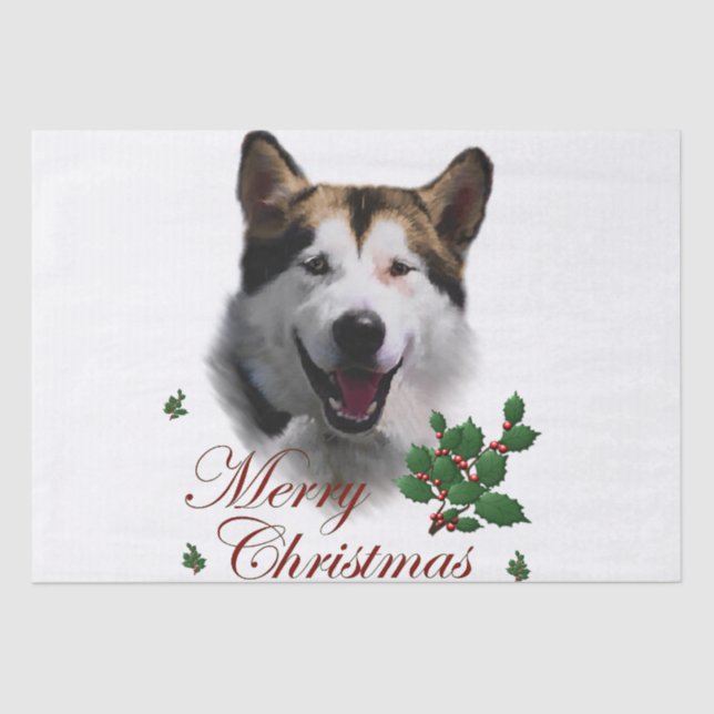 Papel De Seda Navidades de Alaskan Malamute (Anverso)