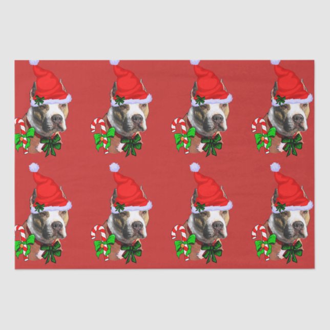Papel De Seda Navidades de American Pit Bull Terrier (Anverso)