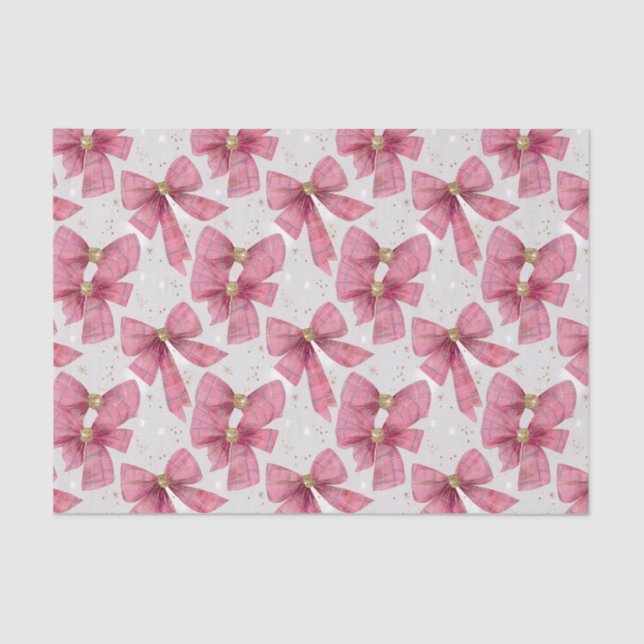 Papel De Seda Navidades de arcos de oro rosado (Anverso)