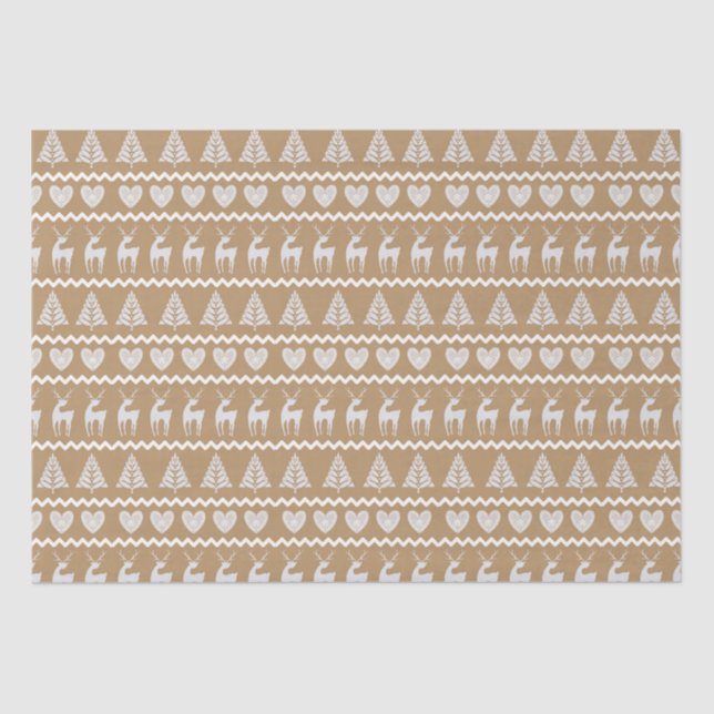 Papel De Seda Navidades de arte folclórico escandinavo (Anverso)