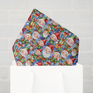 Papel De Seda Navidades de baldosas festivas