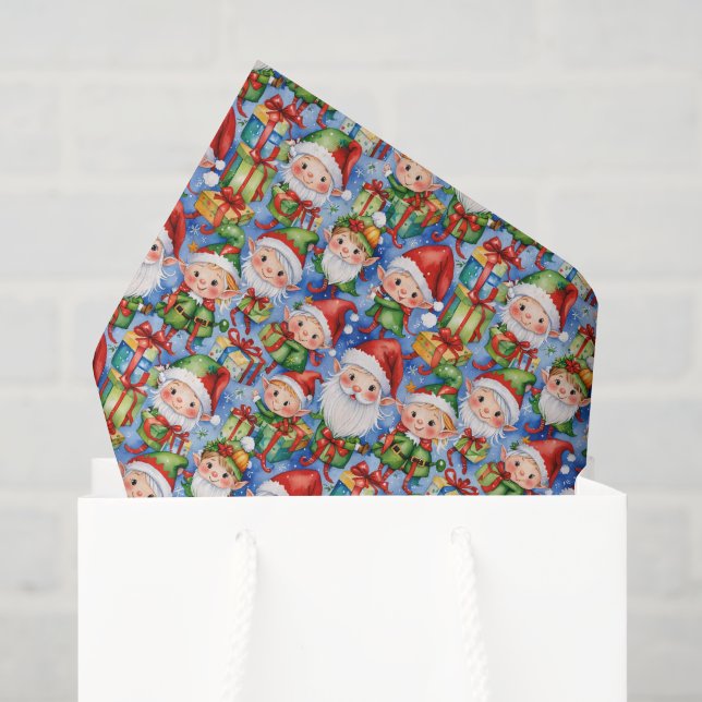Papel De Seda Navidades de baldosas festivas (Bolsa de regalo)