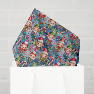 Papel De Seda Navidades de baldosas festivas