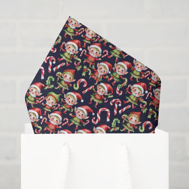 Papel De Seda Navidades de baldosas festivas (Bolsa de regalo)