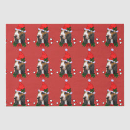 Papel De Seda Navidades de Basset Hound Santa Hat