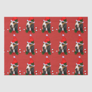Papel De Seda Navidades de Basset Hound Santa Hat