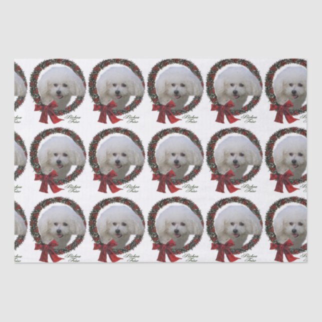 Papel De Seda Navidades de Bichon Frise (Anverso)