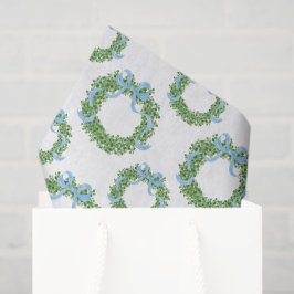 Papel De Seda Navidades de Blue Bow Wreath de Boxwood