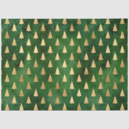 Papel De Seda Navidades de Boho Green Gold Trees
