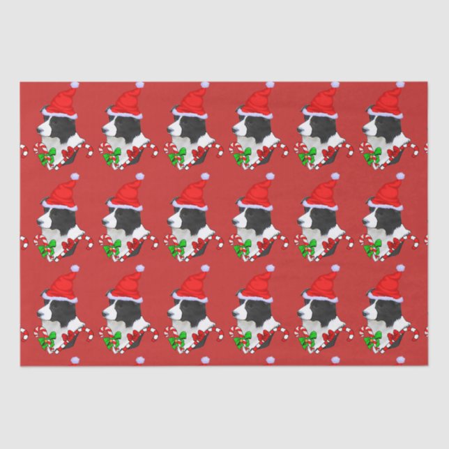 Papel De Seda Navidades de Border Collie (Anverso)