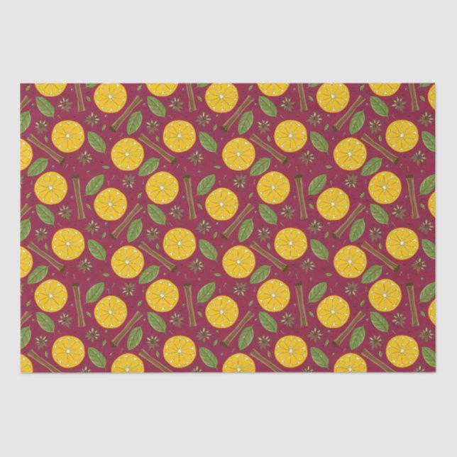 Papel De Seda Navidades de borgoña picante (Anverso)