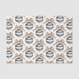 Papel De Seda Navidades de Bow de ornamentos de franjas blancas 