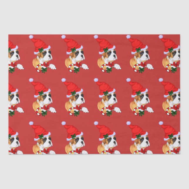 Papel De Seda Navidades de Boxer Dog (Anverso)