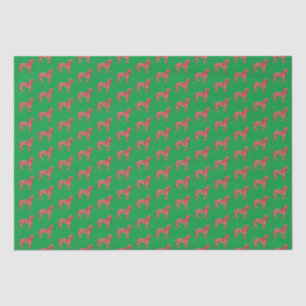 Papel De Seda Navidades de Boxer Perro Cute Silhouette Green