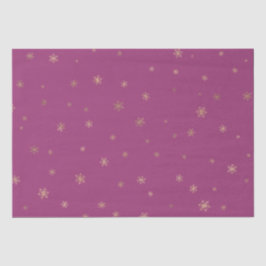 Papel De Seda Navidades de Boysenberry rosados con copos de niev