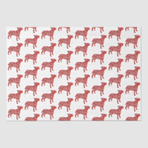 Papel De Seda Navidades de Bull Terrier Perro Cute Silhouette Wh