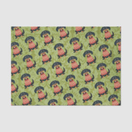 Papel De Seda Navidades de Cachorro Dachshund Weiner Santa Dog