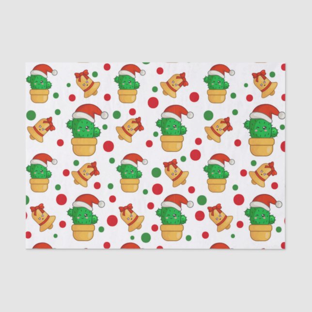 Papel De Seda Navidades de Cactus Tropical (Anverso)