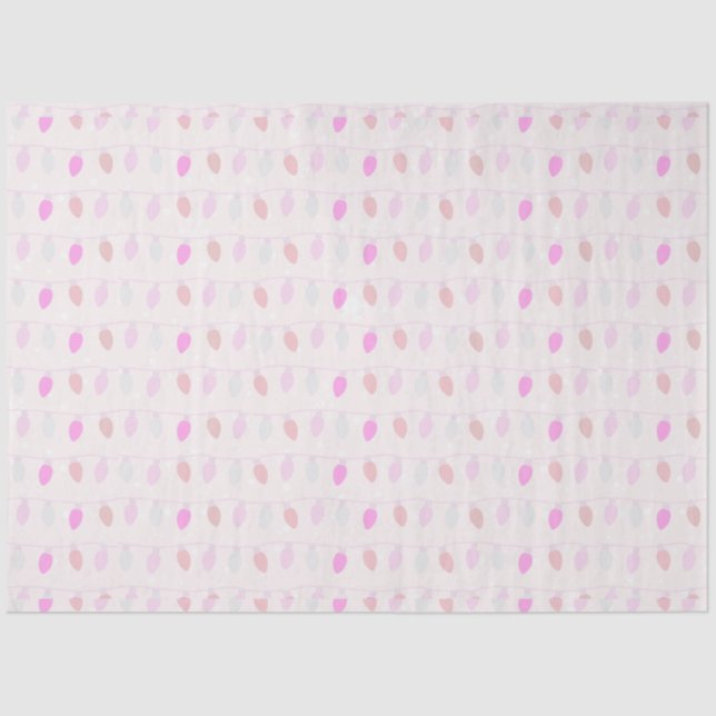 Papel De Seda Navidades de cadenas iluminan Navidades rosas y az (Anverso)