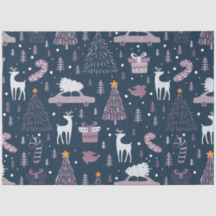 Papel De Seda Navidades de Candy Canes de renos de árboles de Na