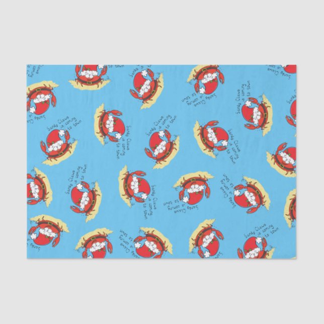 Papel De Seda Navidades de cangrejo callejero graciosos vacacion (Anverso)