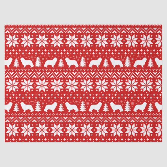 Papel De Seda Navidades de Cavalier King Charles Silhouettes (Anverso)