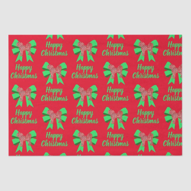 Papel De Seda Navidades de Cavapoo Perro y Rojo Bow (Anverso)