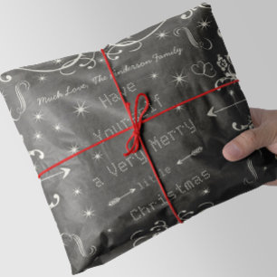 Papel De Seda Navidades de cerezos de Chalkboard personalizados