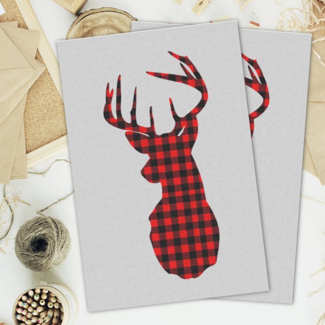Papel De Seda navidades de chantaje rojo en cabina de campo (country cabin red buffalo plaid christmas deer tissue paper)