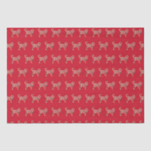 Papel De Seda Navidades de Cockapoo Cute Perro Silhouette Rojo