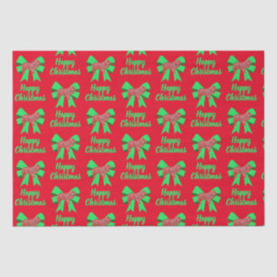 Papel De Seda Navidades de Collie Rough Dog & Bow Red