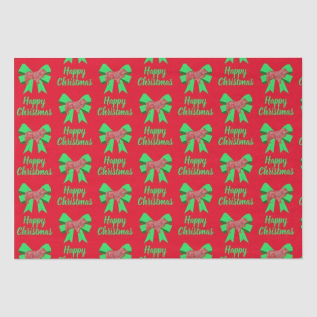 Papel De Seda Navidades de Collie Rough Dog & Bow Red (Anverso)
