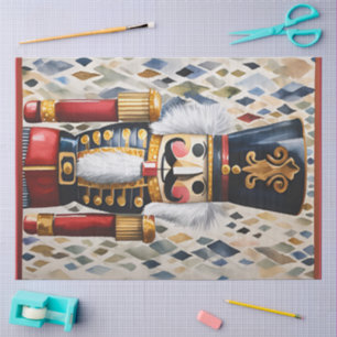 Papel De Seda Navidades de color de agua ilustrados Nutcracker