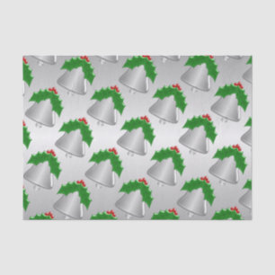 Papel De Seda Navidades de color plateado con bell plateado