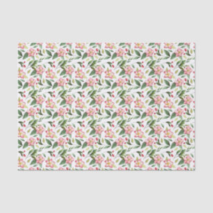 Papel De Seda Navidades de color rosa verde flor acuarela
