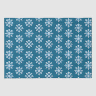 Papel De Seda Navidades de copo de nieve blanco azul claro y ver