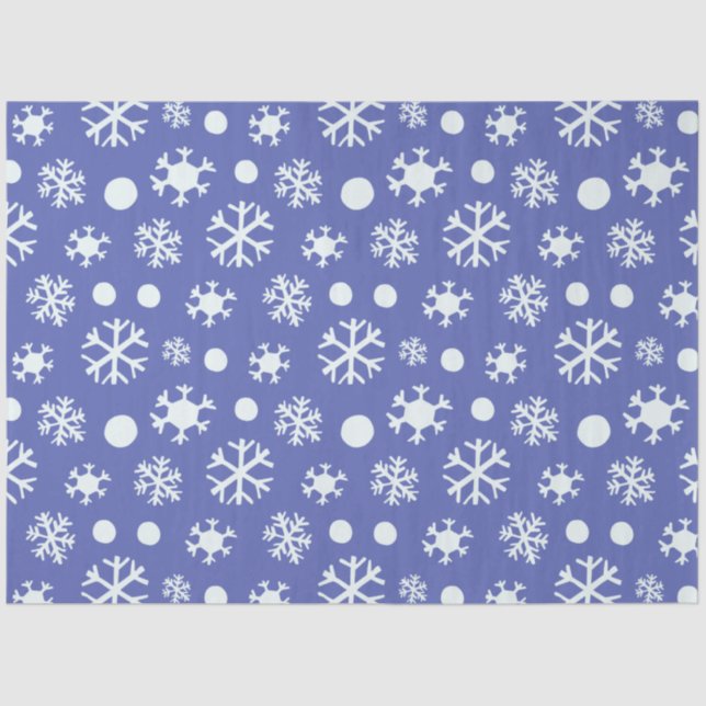 Papel De Seda Navidades de copos de nieve con dibujos de líneas  (Anverso)