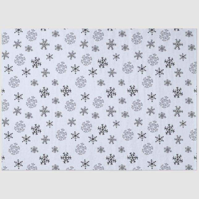 Papel De Seda Navidades de copos de nieve con dibujos de líneas  (Anverso)