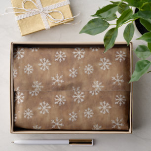 Papel De Seda Navidades de copos de nieve en invierno blanco mar