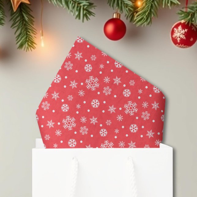 Papel De Seda Navidades de copos de nieve rojos y blancos (Subido por el creador)
