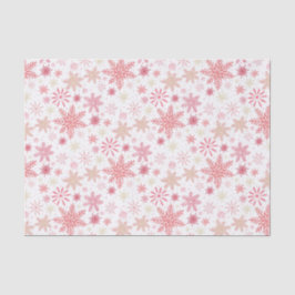 Papel De Seda Navidades de copos de nieve rosa claro