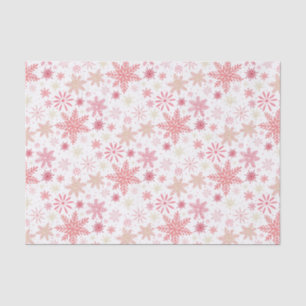 Papel De Seda Navidades de copos de nieve rosa claro