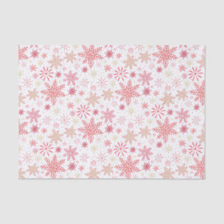 Papel De Seda Navidades de copos de nieve rosa claro