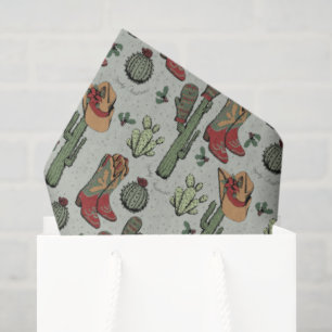 Papel De Seda Navidades de Country Green Cowboy Howdy