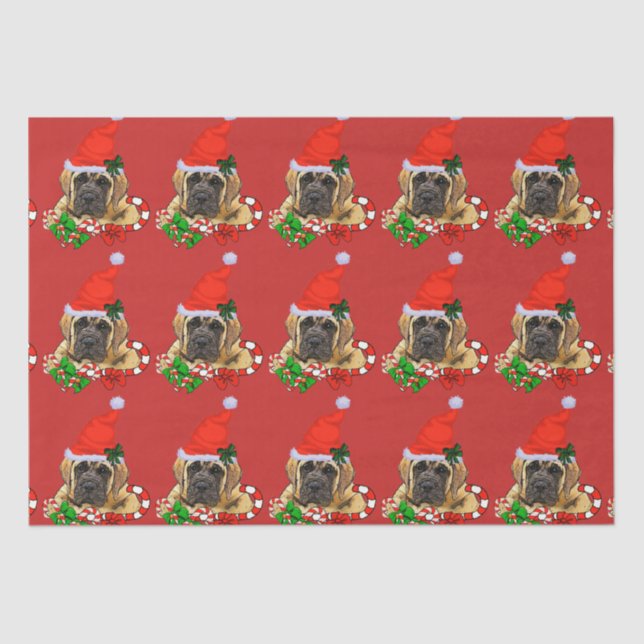 Papel De Seda Navidades de Cute English Mastiff (Anverso)