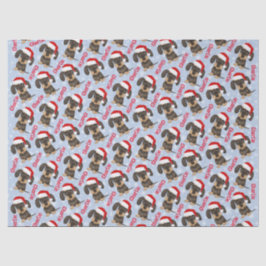 Papel De Seda Navidades de Dachshund con cable Nombre de perro